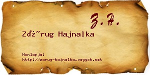 Zárug Hajnalka névjegykártya